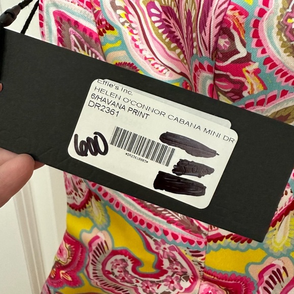 Helen O’Connor Cabana Dress Pink Yellow Paisley Structured NWT Women’s 6 - Picture 7 of 7